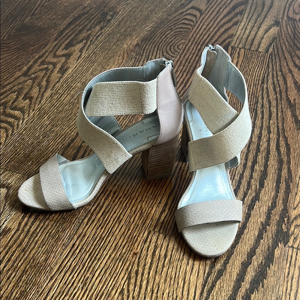 Stylish Beige Strappy Women's Heels